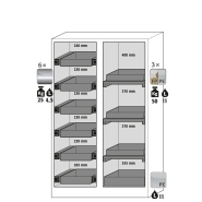 Armoire de sécurité Q-CLASSIC-90 Q90.195.120.MV - Réf 34214-046-33658 - Type 90, portes battantes, résistance au feu NF EN 14470-1_1