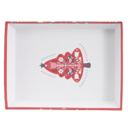 Corbeille carton kraft Scandinave rouge 36x27x7cm_1