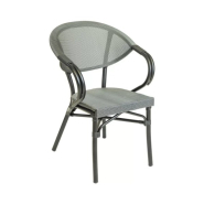 Fauteuil en aluminium MODENE - Stamp - design élégant - assise et dossier textylène - empilable par 6_1