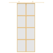 Vidaxl porte coulissante doré 76x205 cm verre esg dépoli et aluminium 155187_1