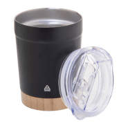 Mug thermos isotherme - double paroi acier inoxydable recyclé - base bambou - 300 ml_1
