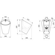 Urinoir suspendu Fino - Delabie - inox 304 poli satiné - Réf. 135110 - norme EN 13407 - chasse 2L_1