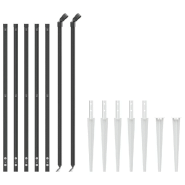 Vidaxl clôture en treillis métallique et ancrage anthracite 1,1x10 m 154242_1