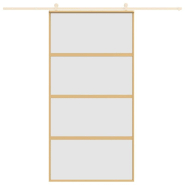 Vidaxl porte coulissante doré 102,5x205 cm verre esg dépoli aluminium 155183_1