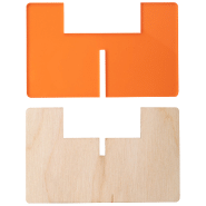 Support pour bougie en contreplaqué de bouleau et acrylique transparent - couleur orange_1