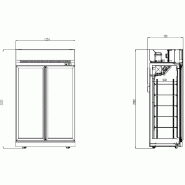 Congélateur 2 portes en verre ins-1000f l1253 négative 7455.2420 COMBISTEEL_1