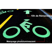Peinture photoluminescente et phosphorescente pour routes et piste cyclables, pour l'amélioration de la visibilité en extérieur de nuit - Réf. PH1041-K1_1