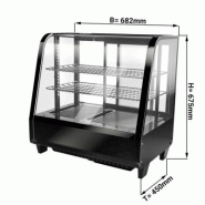 Vitrine réfrigérée positive à poser noire avec éclairage LED et vitre bombée - 100 L_1