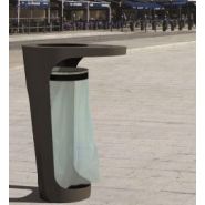 Corbeille de mobilier urbain Mars - 450x900x620 mm - Avec anneau porte-sac et éteignoir à cigarettes_1