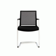 Lot de 2 sièges de réunion Adagio - dossier résille nylon - piètement luge acier chromé - empilable_1