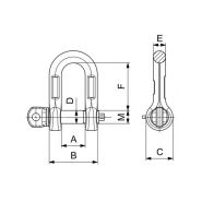 Manille de levage en inox AG_MDX - droite à visser avec goupille de sécurité - grade 60_1