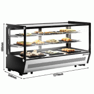 Vitrine réfrigérée à poser noire avec éclairage LED - 200 L - 3 niveaux_1