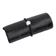 Sac shopping pliable - bracelet en caoutchouc - polyester 190D - noir - 22g_1