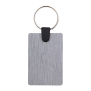 Porte-clés publicitaires rectangulaires en aluminium brossé - impression quadri LED UV - argenté - minimum 100 pièces_1