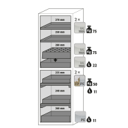 Armoire de sécurité S-CLASSIC-90 modèle S90.196.060.MH.WDAS - Réf 30353-005-33835 - Type 90 avec certification NF EN 14470-1_1