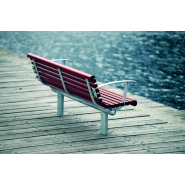 Banc public City Form réf 8042480 - Hags avec accoudoir - Brun/noir - Scellement béton_1