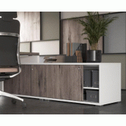 Bureau pour manager bicolore TAK - Mobel Linea - 185, Droite, Chêne grisé_1