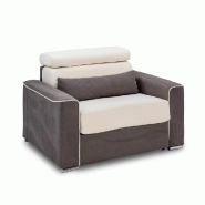 Fauteuil design convertible CANBERRA - Ouverture express - Matelas 16 cm - Bicolore ivoire et gris anthracite - Fabrication italienne_1