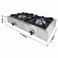 Réchaud à gaz - 2  brûleurs - 11 kw_1