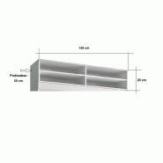 Surmeuble 4 niches de rangement pour lit escamotable Lutecia 140 cm - Blanc mat - L150 x H25 x P50 cm_1