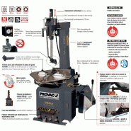 AS944LLMIW - Monte/Démonte-Pneus Automatique Provac 230V avec Blocage Extérieur 10 à 24