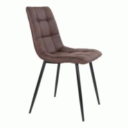 Chaise de repas MIDDELFART - Microfibre marron foncé, design élégant et robuste_1