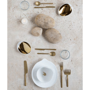 Couteau de table XL Kodai Vintage Gold Q23 - Acier inoxydable 18/0 - Manche martelé, finition patinée_1