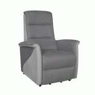 FAUTEUIL RELAX RELEVEUR ÉLECTRIQUE PERSAN TISSU GRIS FONCÉ / GRIS CLAIR_1