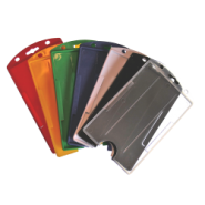 Porte-badge vertical ouvert - lot de 100 - 7 coloris assortis - Réf IDP 65V_1