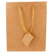 Sac luxe kraft naturel anses cordon naturel 18+10x22,7cm - par 10_1