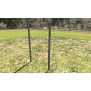 Station barre fixe simple - Poteaux ronds en acier inoxydable - Référence BFSR - Hauteur standard 2m20_1