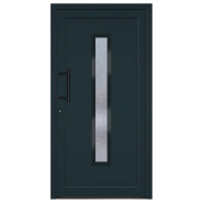 Vidaxl porte d'entrée anthracite 108x208 cm pvc 3157088_1