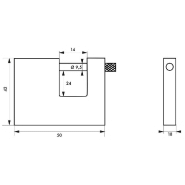 Cadenas à clé Land 50 mm - Acier monobloc - Haute sécurité pour chaînes - Thirard_1