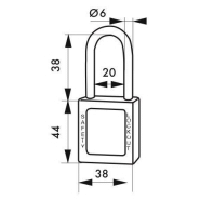 Cadenas de consignation loto lockout tagout 38 mm anse nylon ø 6 bleu