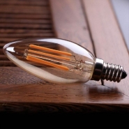 Dibledv100c35 - Ampoule LED E14 Bougie - Filament Céramique - 4W - Verre Teinté Gold - 350lm_1