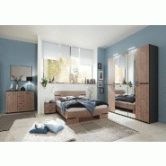 Lit Caramella 140 x 190 cm - Décor chêne silver vieilli et rechampis gris graphite_1