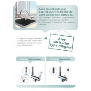 Robinet mitigeur d'évier 3 voies rabattable - haute qualité, certifications ACS, AENOR et NF, technologie EcoNature_1