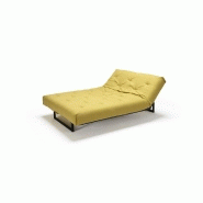 Canapé clic-clac convertible Innovation Living Fraction - Lit 140x200 cm - Capitonné tissu Soft Mustard Flower_1