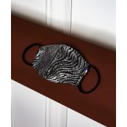 Masque barrière grand public Bling Bling Silver - motifs métallisés zèbre/serpent - made in France - lavable 30 fois_1