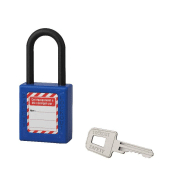 Cadenas de consignation loto lockout tagout 40 mm anse nylon ø 6 x 38 mm bleu
