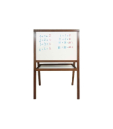 Grand chevalet enfant en bois couleur chêne - Recto ardoise noire et Verso blanc effaçable - Référence : LSTF21223CH_1