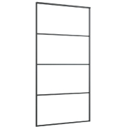 Vidaxl porte coulissante aluminium et verre esg 102,5x205 cm noir 149481_1