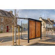 Abri bus avec évacuation des eaux fluviales intégrée