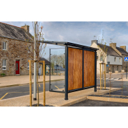 Abri bus avec évacuation des eaux fluviales intégrée