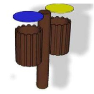 Corbeille monobloc pour le tri sélectif YANEX - Environ 55 litres - ADS Equipements Eurl_1