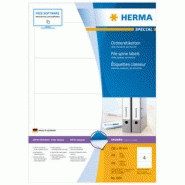 Étiquettes adhésives pour classeur A4 - 192 x 59 mm - Référence 4291 - opaques et compatibles imprimantes_1