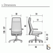 Fauteuil de direction Teos - Mobel Linea - cuir gris, Démonté_1