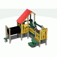 Structure de jeux combinées Neo 2 tours avec tunnel - NEO20602I - Créa Equipements - Pour enfants de 2 à 7 ans et jusqu'à 17 utilisateurs_1