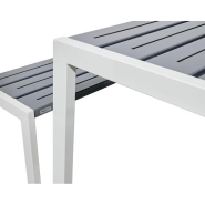 Table de pique-nique Silaos® en acier - Ref : 209653.Gpro - Ensemble avec table et deux banquettes_1