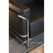 Canapé d'attente cuir blanc ou noir Soft - Noir_1